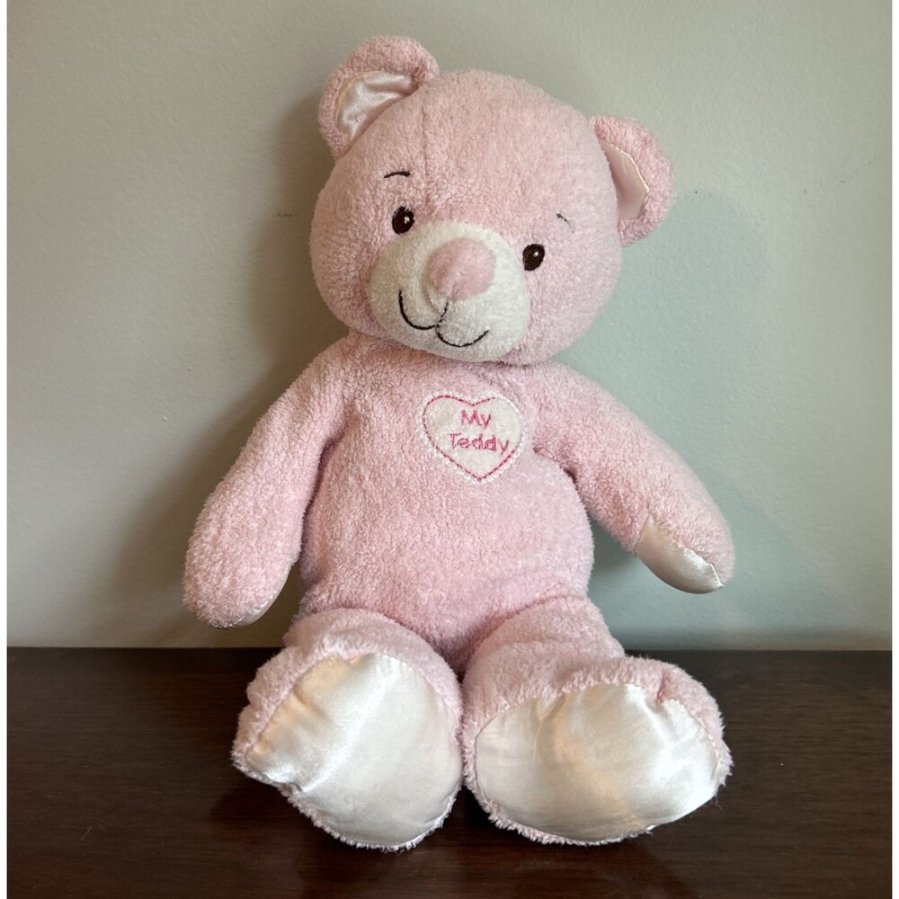 Kids Preferred Pink My Teddy Heart Plush Bear Baby Stuffed Animal Satin 2010